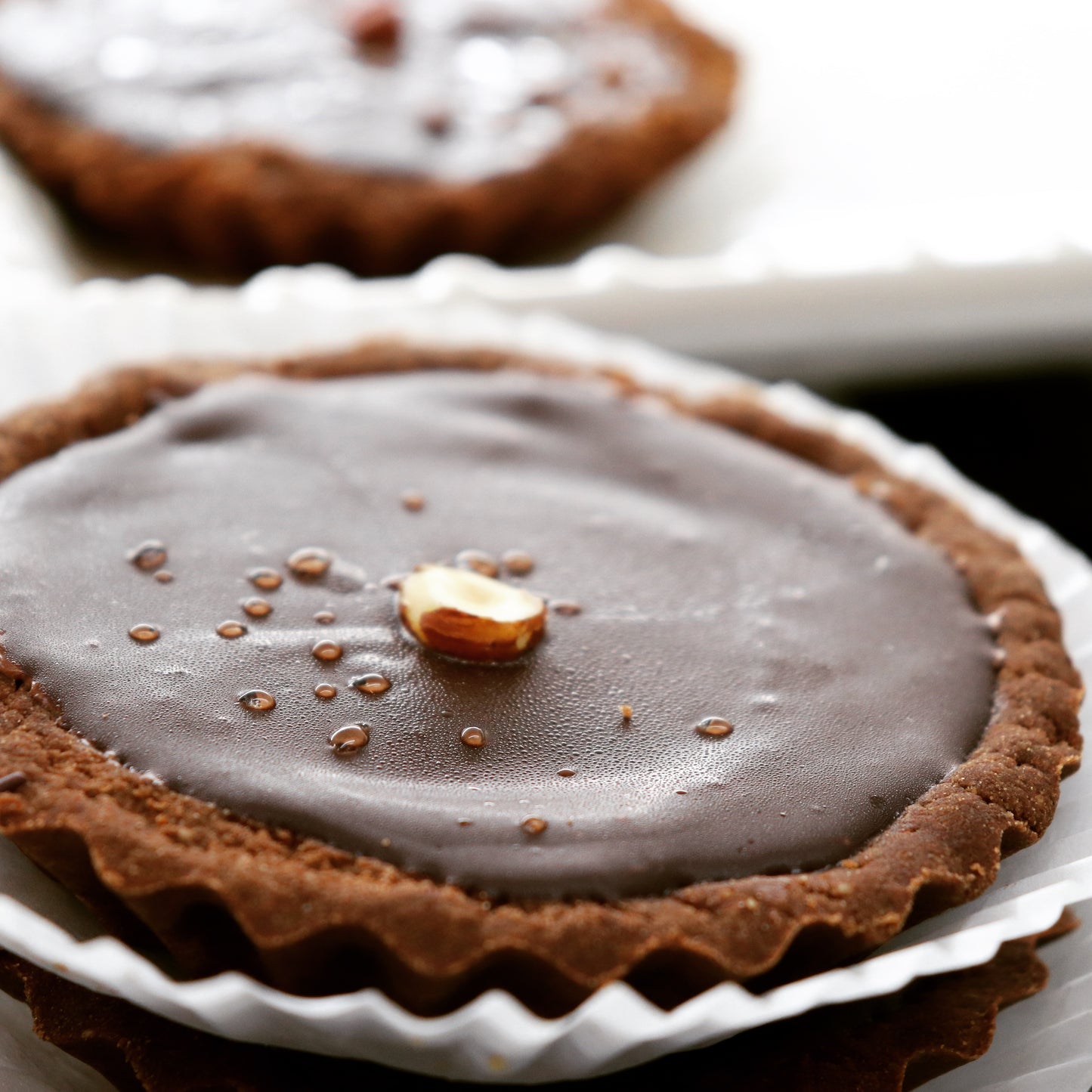 No sugar added Chocolate Hazelnut Tart (Dairy Free) (packed Stacked)